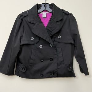 Vertigo Paris crop 3/4 sleeve trench short jacket coat shacket blazer black M